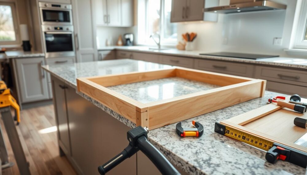 how to install kitchen worktop