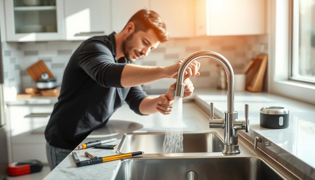 DIY kitchen sink tap installation