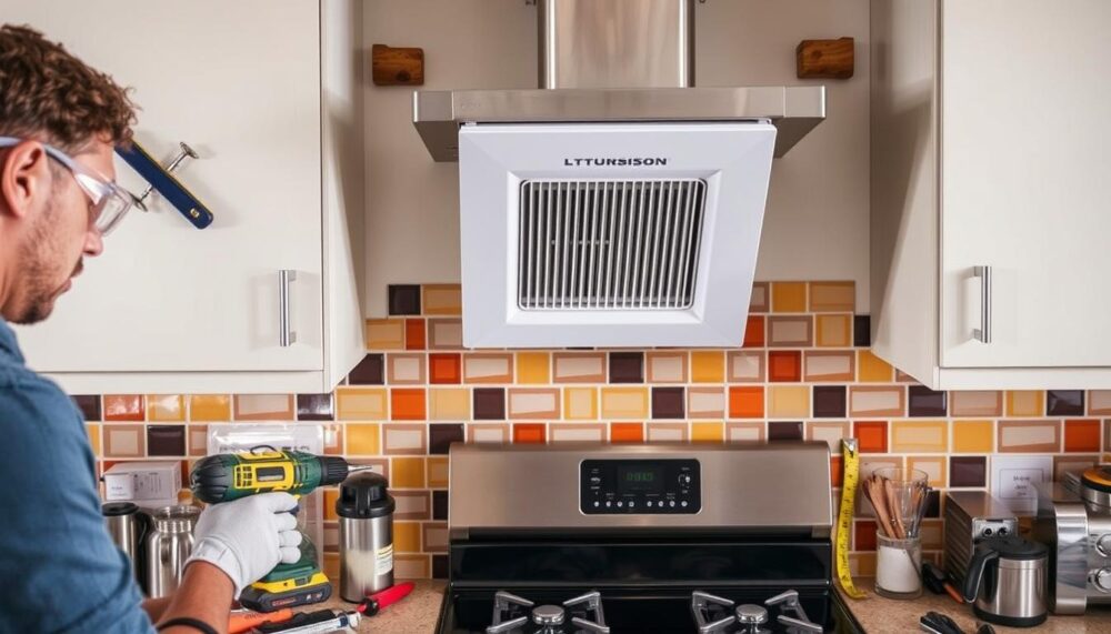 how to install a kitchen extractor fan through a wall