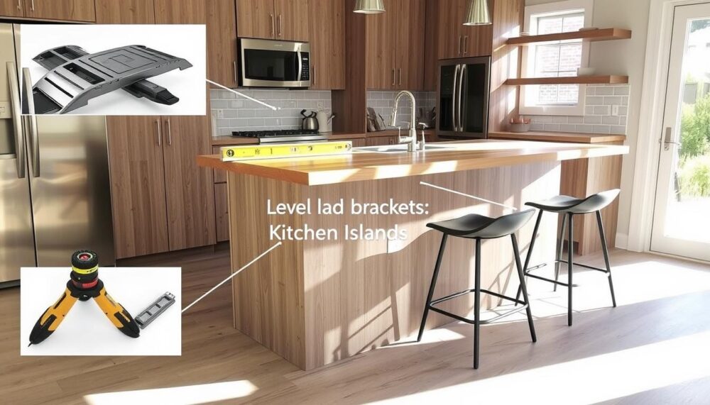 how to install a kitchen island to the floor