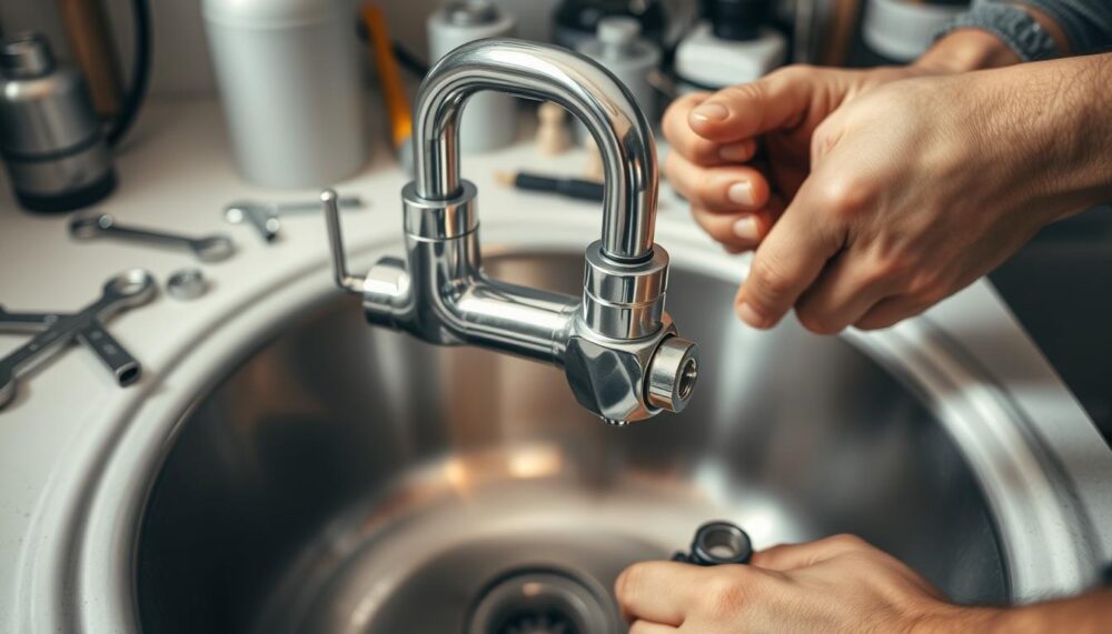 how to install a kitchen sink tap