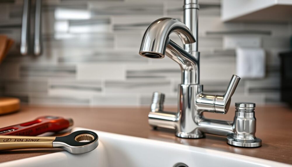 how to install a mixer tap on kitchen sink