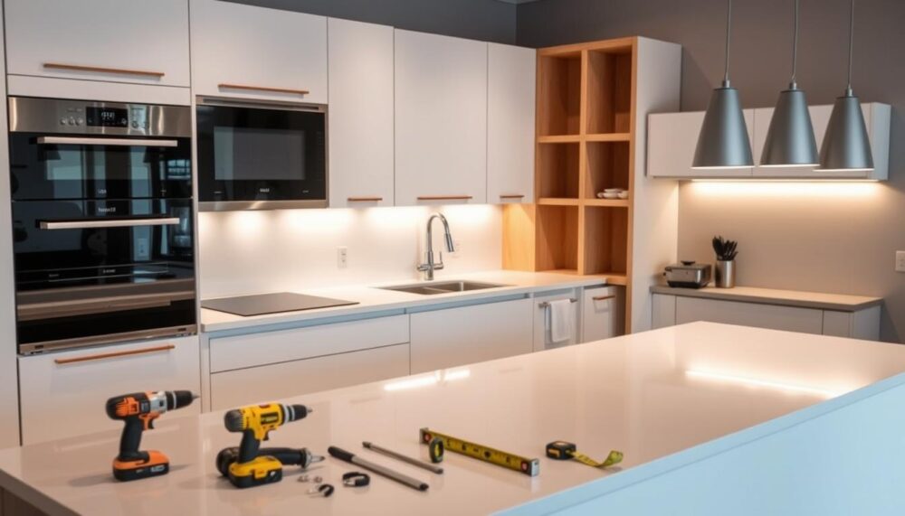 how to install kitchen units