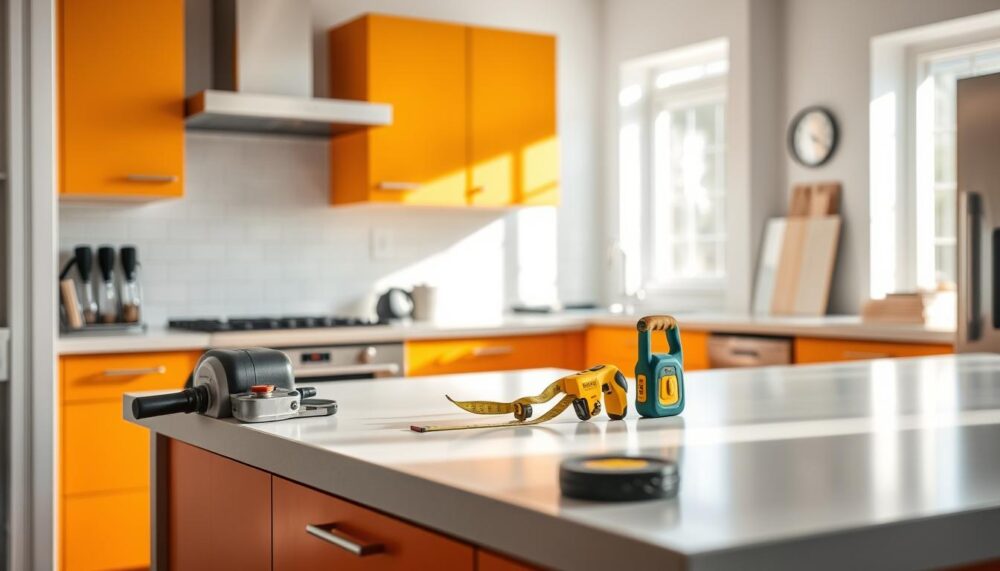 how to install kitchen worktop