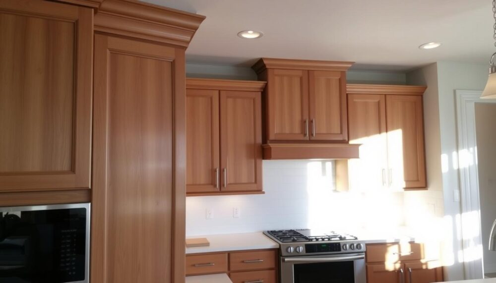 how do you install crown molding on kitchen cabinets