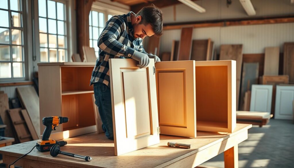 assembling kitchen cabinets