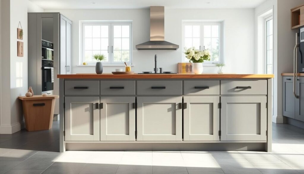 DIY kitchen island with storage units