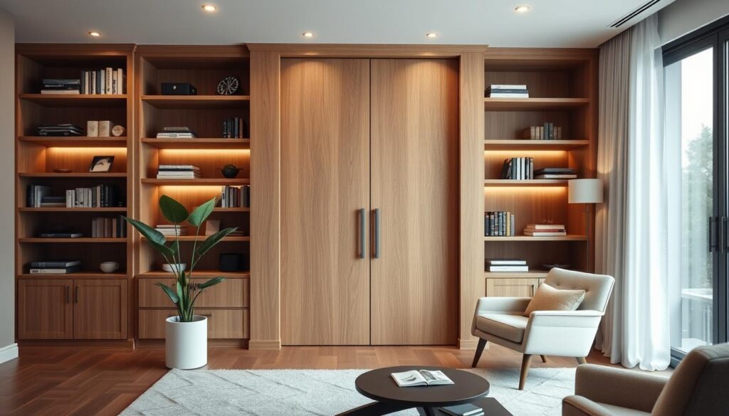 DIY murphy door hidden storage