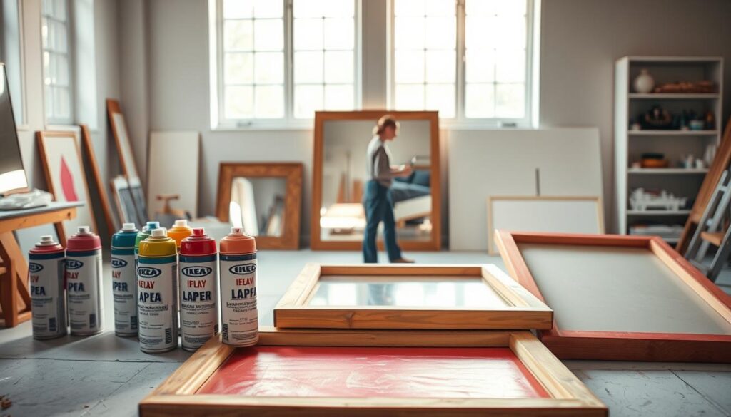 DIY spray paint mirror frames