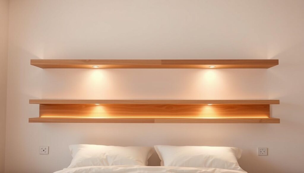 IKEA Mosslanda ledges for bedroom storage