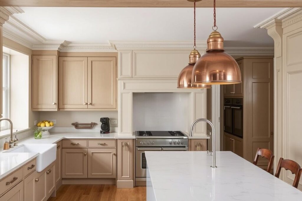 Statement pendant lighting in a renovated Morningside Edinburgh kitchen Statement pendant lighting in a renovated Morningside Edinburgh kitchen