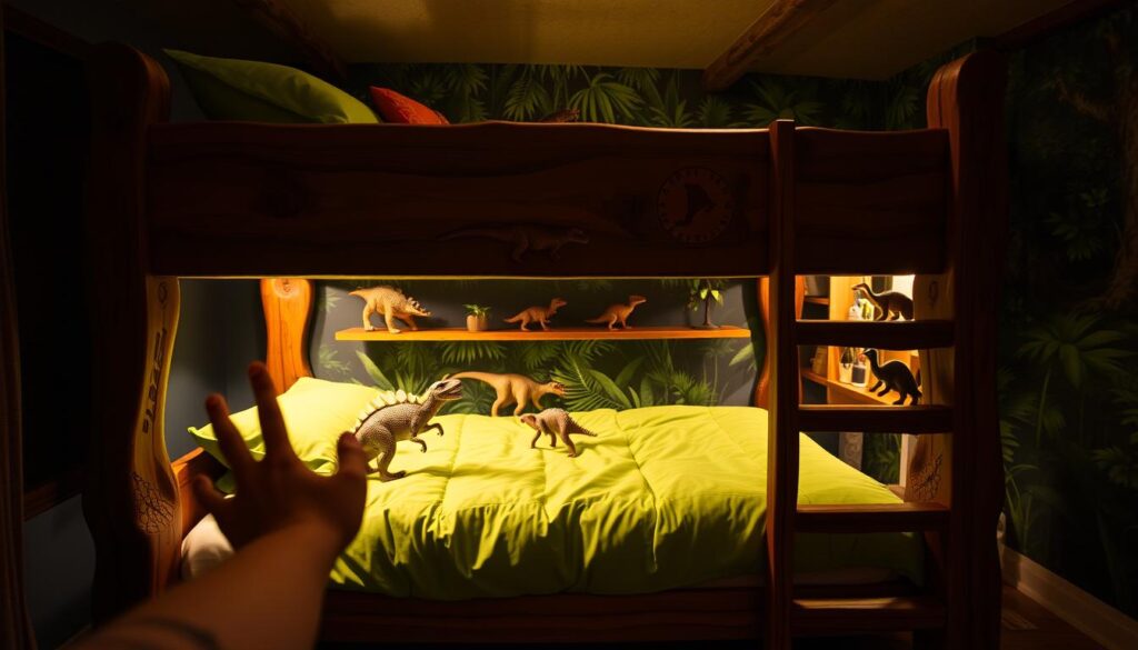 dinosaur-themed bunk bed