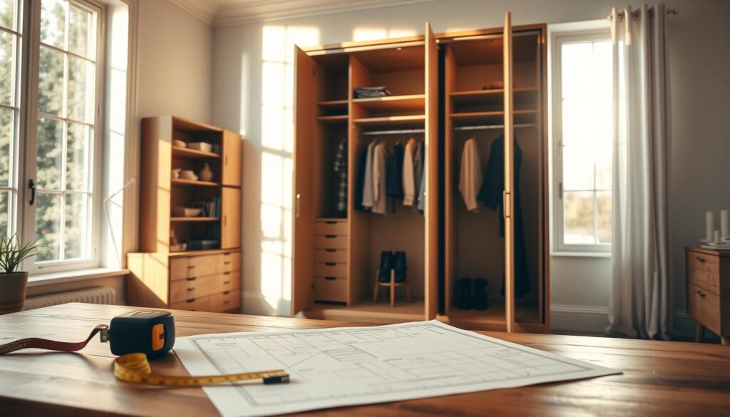 measuring space for wardrobe layout