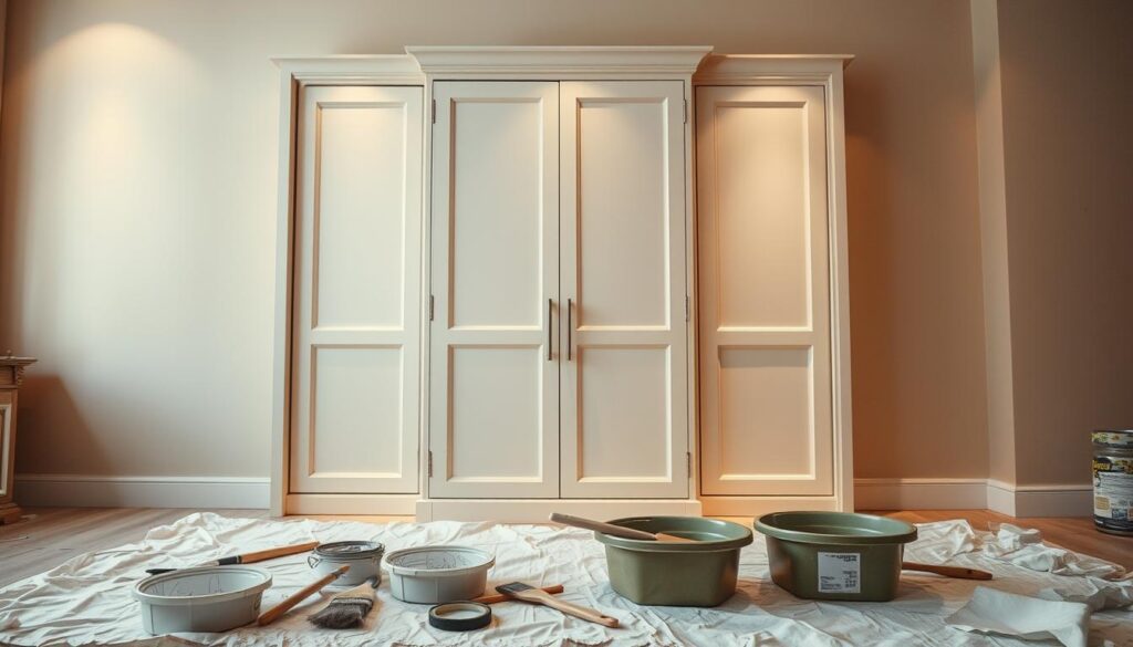 painting wardrobe for seamless finish