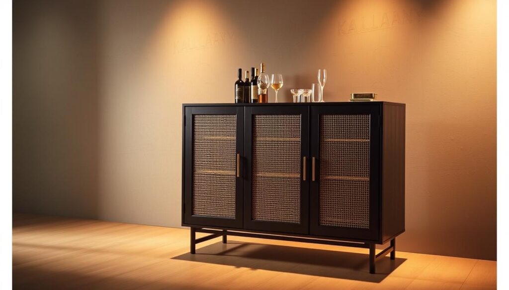 stylish KALLAX bar unit with cane doors