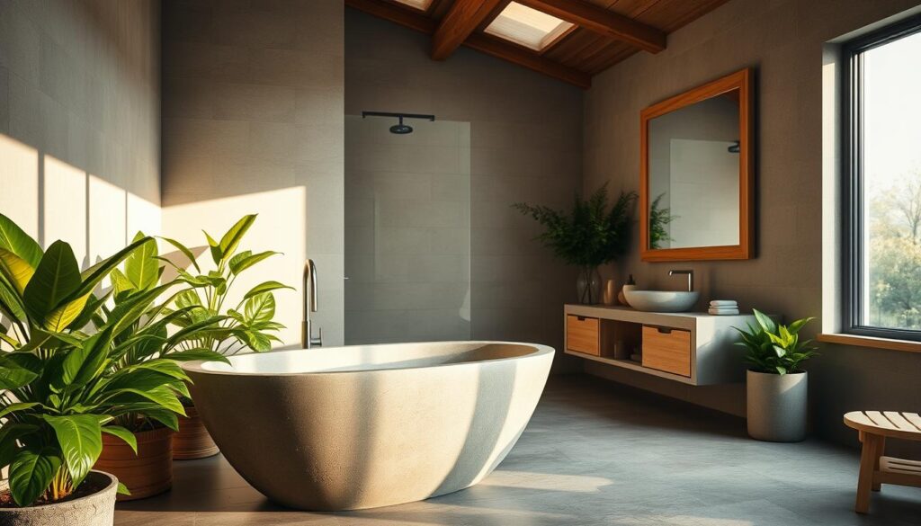 natural materials in bathroom design