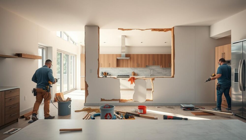 do wicks kitchen fitters knock walls down too