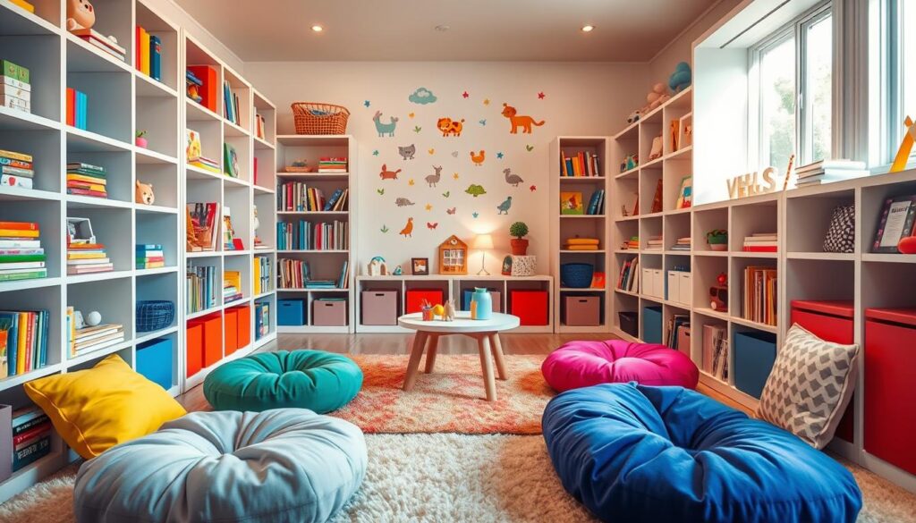 Children's shelving den play space Children's shelving den play space