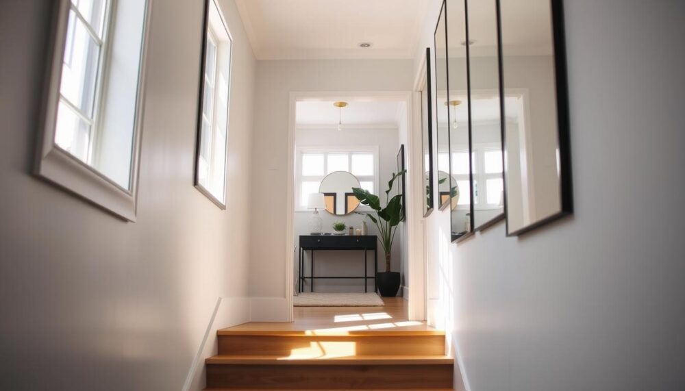 ikea mirror hack stairs