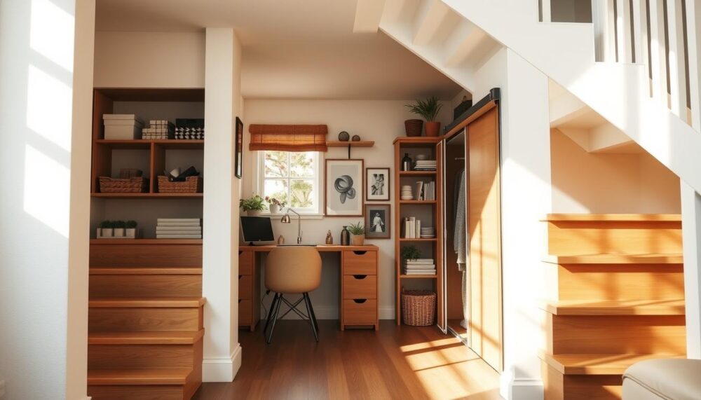 ikea under stairs storage hack