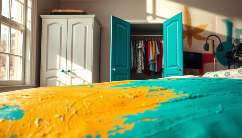 painted wardrobe transformation