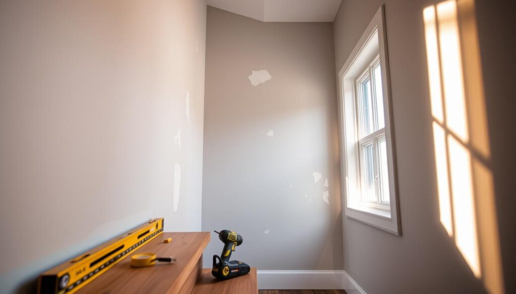 wall preparation for grid installation