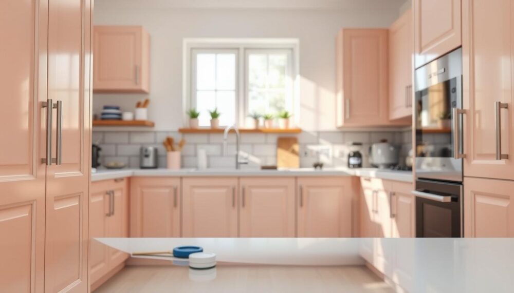 how to paint laminate kitchen cupboards b&q