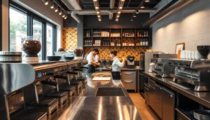 how to design a coffee shop kitchen