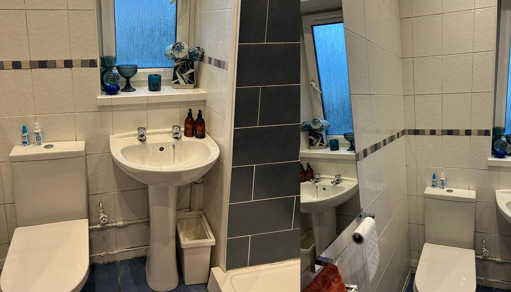 Small bathroom before renovation in Saddle Tree Loan Edinburgh